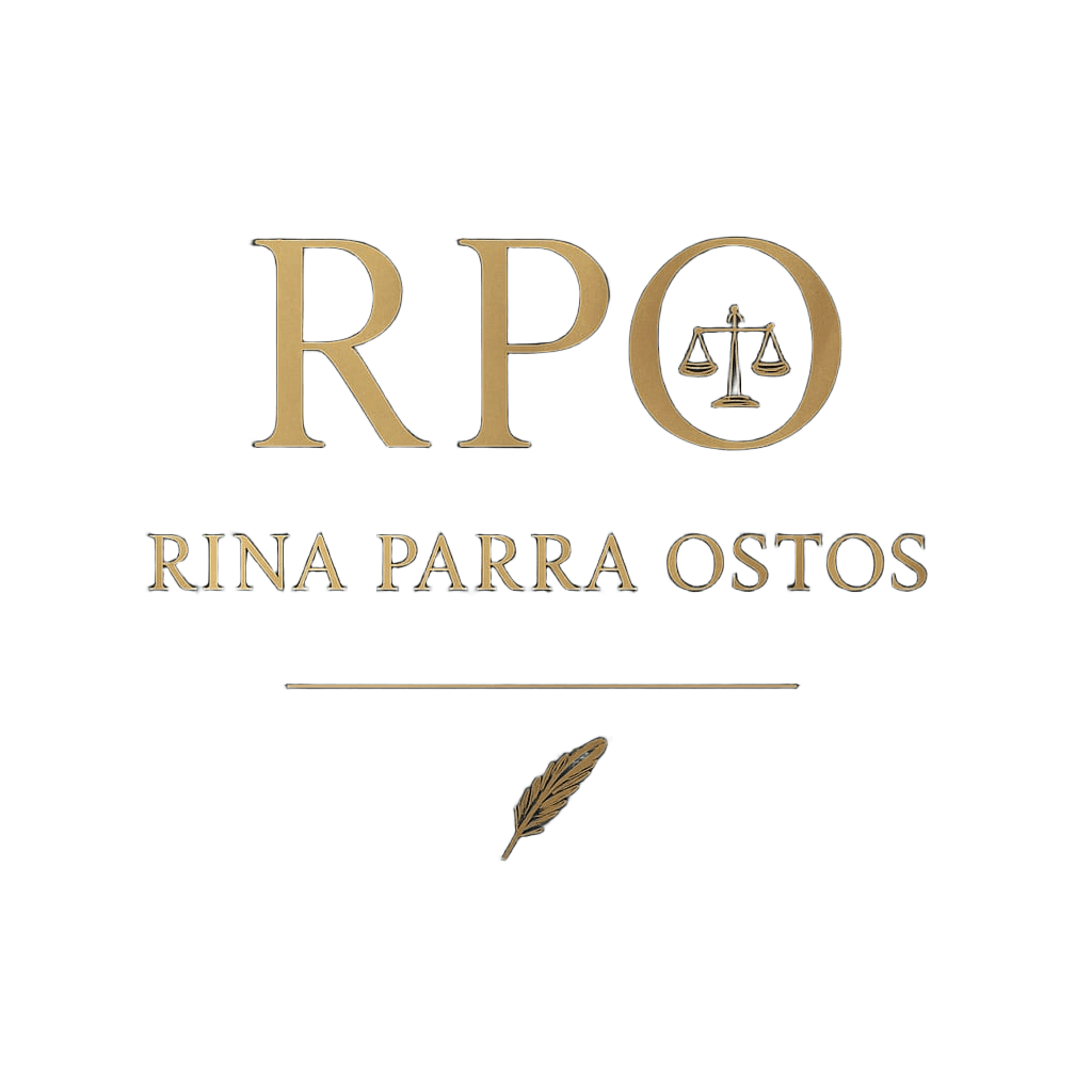 Logotipo de Rina Xiomara Parra Ostos, abogada especializada en extranjería, familia y penal